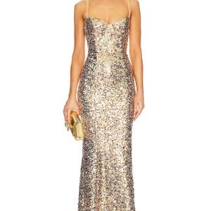V.Chapman Sequence gown- Ruby Dress In Gold size 2